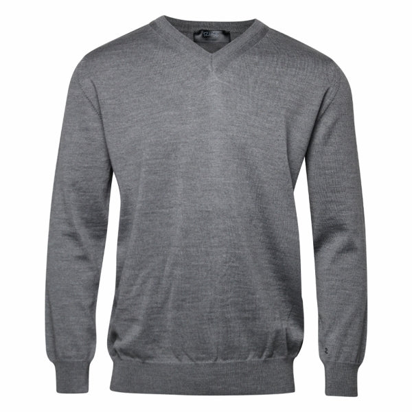 Riise Merino V-neck, Grå melange