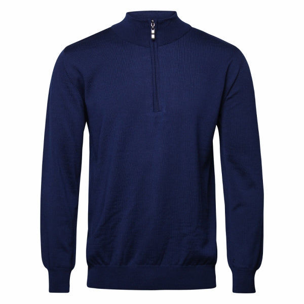 Riise Merino Z-neck, Blue sea